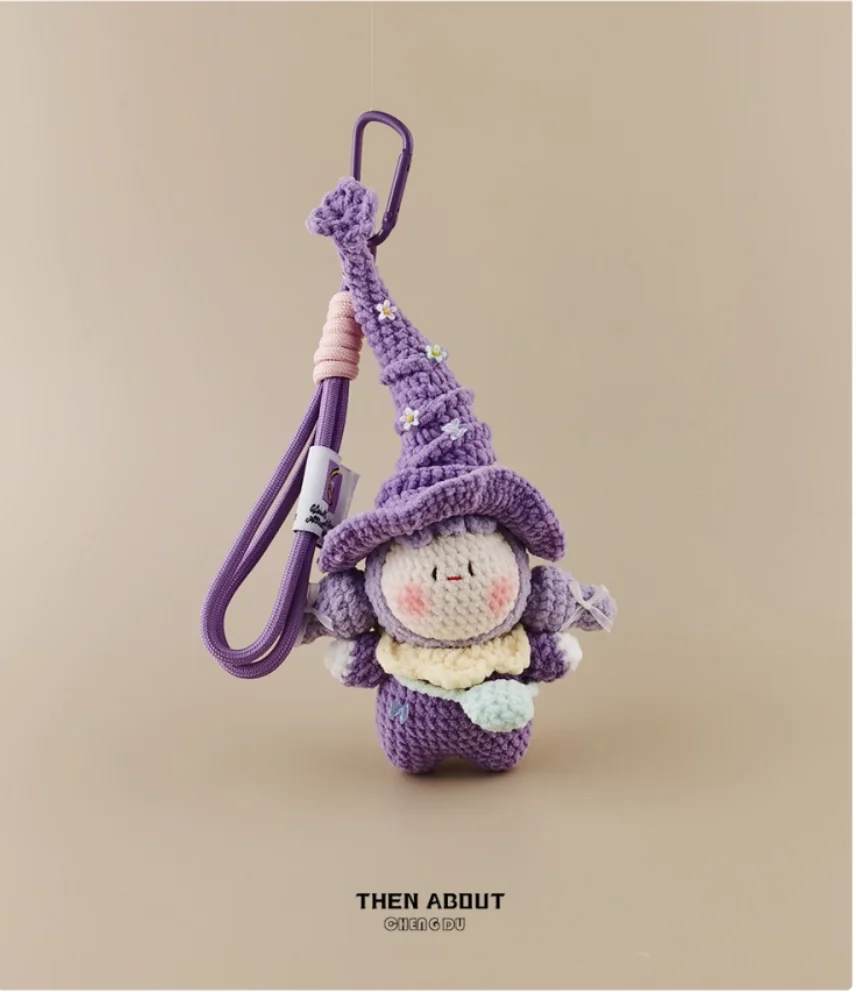 Hand-crocheted dumplings doll cute elf bag pendant Keychain gift