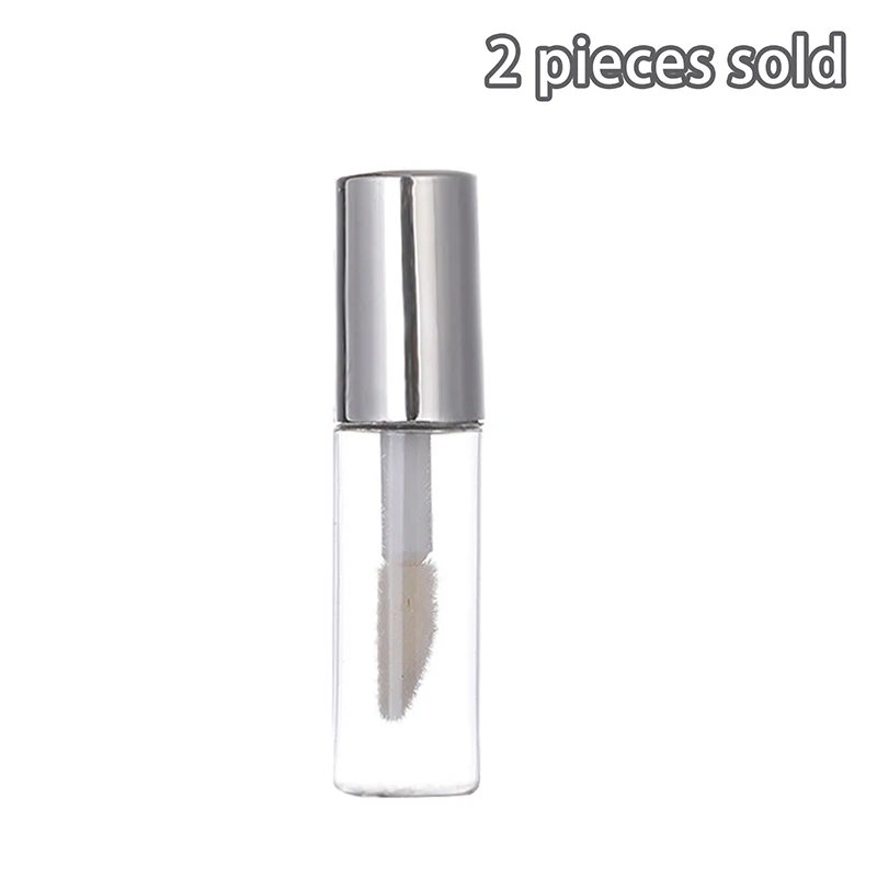 1PC Electroplating Silver Cap Empty Clear Lip Gloss Tubes 3.5ml Lip Glaze Tubes Portable Makeup Container DIY Accessories