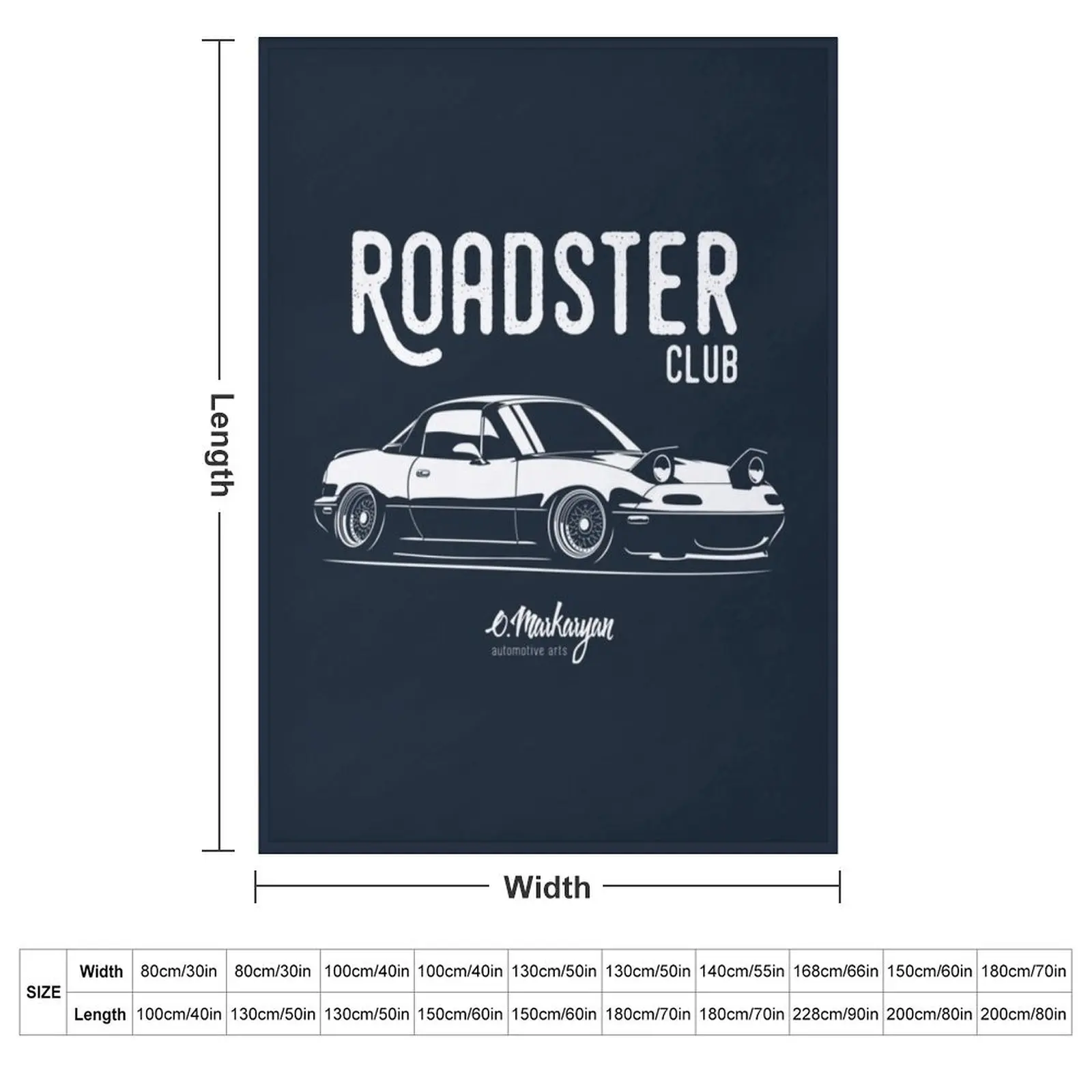 Roadster club MX5 Miata Throw Blanket couch cozy soft plush fuzzy picnic outdoor blanket