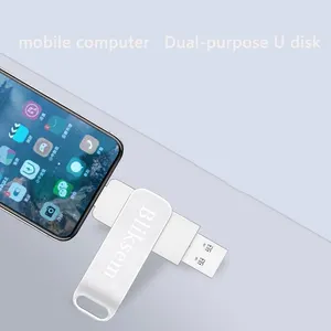 Bliksem-Alta Velocidade USB Flash Drive para Computador e Telefone Celular, Metal Mini Pen, OTG, USB 2.0, 3in 1, 32GB, 64GB 6 principais vendas pena drive - №5