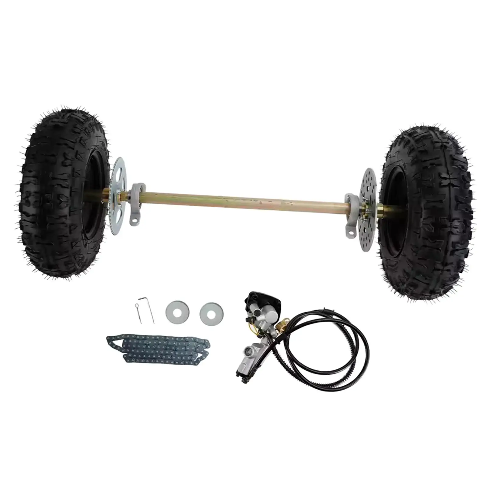 

Go Kart Axle Kit,with 2 Wheel,DIY Rear Axle Assembly Wheel Hub for Quads