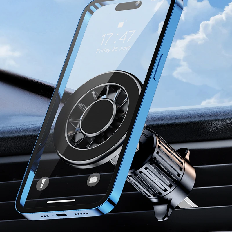

Universal Magnetic Car Air Vent Mobile Phone Clip GPS Brackets for iPhone 15 Xiaomi Samsung Strong Magnet Car Cradle for MagSafe