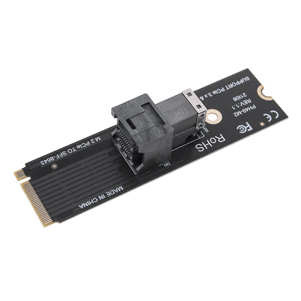 M.2 NVME To U.2 Hard Disk Adapter Card Mkey PCIeX4 M.2 PCIe To SFF8643 Riser Adapter Support 2230/2242/2260/2280 SSD