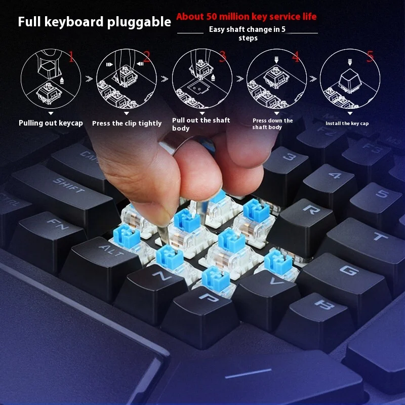 Imagem -04 - Teclado Mecânico de Jogos Modo Duplo Ergonomia Rgb Descanso de Mão Armazenamento de Jogos Presente Personalizado do pc Gamer Redragon-k585