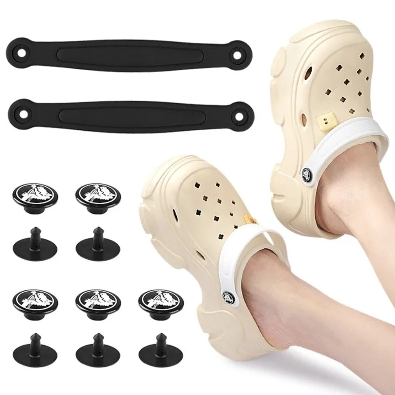Accesorios para zapatos con agujeros a la moda, zapatillas de playa, sandalias, correas desmontables con remaches, reemplazo de decoración de zapatos DIY