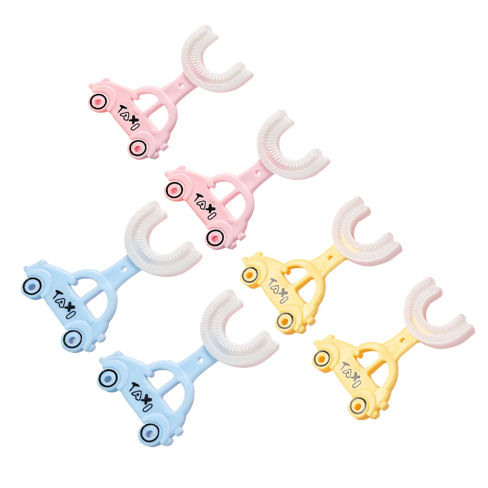 

6 Pcs U Shaped Silicone Toothbrush Children Baby Toddler Travel al Care Adorable Mouth Fit Safe Bristles Quick Thorough Cleaning
