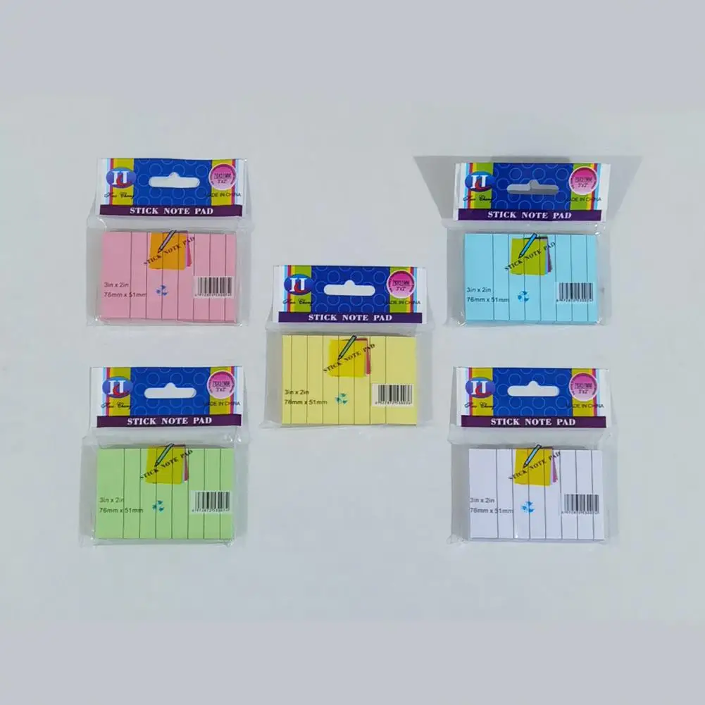 100-sheet Index Card Book 400 Sheets Sticky Notes Set with Great Stickiness Smooth Writing Solid Color Self-adhesive for Office