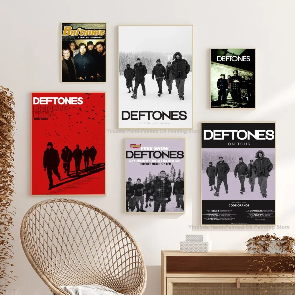 Retro-Druck Poster Papier wasserdicht hochwertige Aufkleber Deftones Band Musik Poster Home