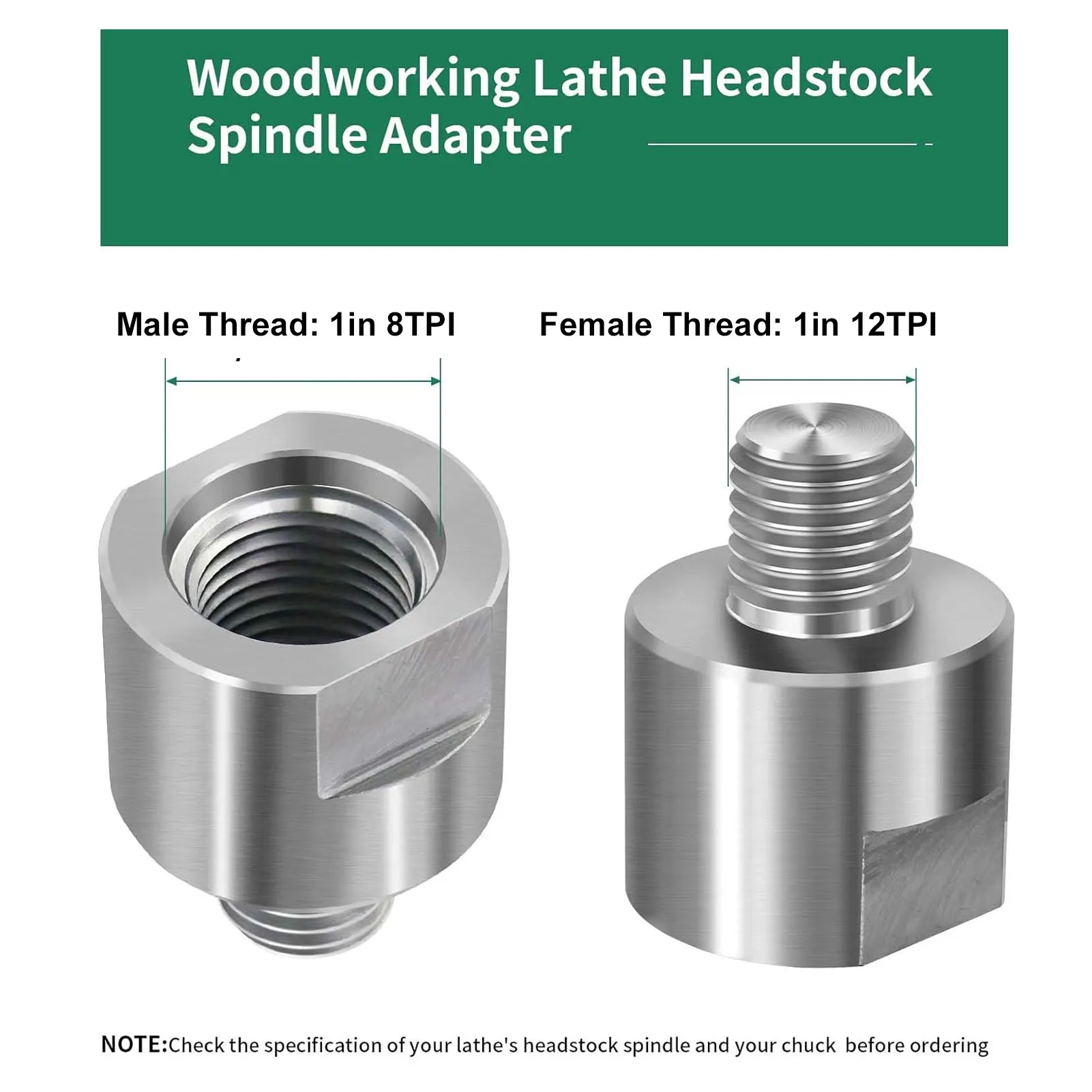 Lathe Spindle Adapter Easy Assembly High Durability Lathe Chuck Thread Changer Strong Compatibility for Woodworking Projects