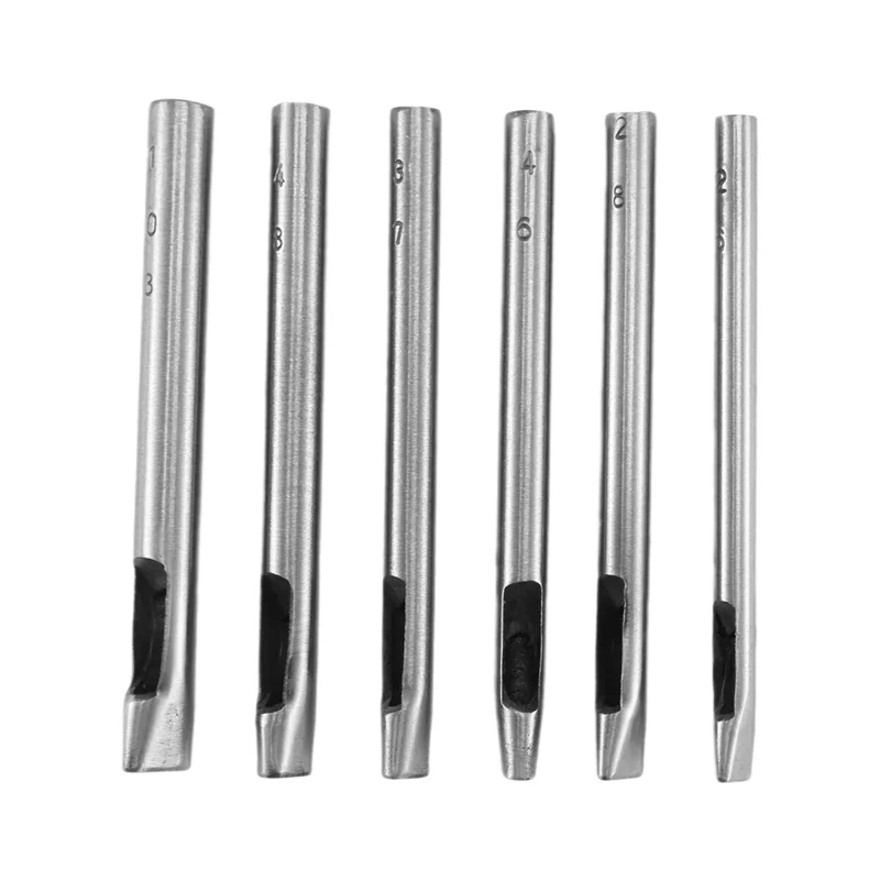 LLCS-6 Sizes Oval Hole Punch For Leather 6Mm-10Mm Hollow Leather Crafting Hand Punching Tool Kit For Leather Crafting
