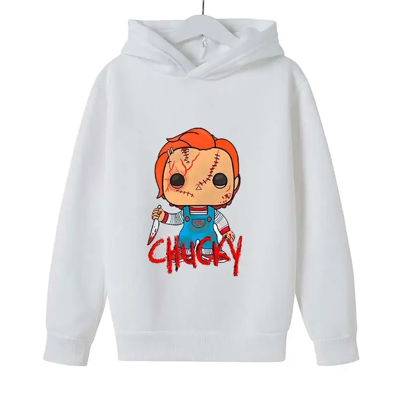 Cartoon Print Chucky- Children hoodie Kids fall Funny long sleeve Boys/Girls Tops pullover 4 5 6 7 8 9 10 11 12 13 14 Y