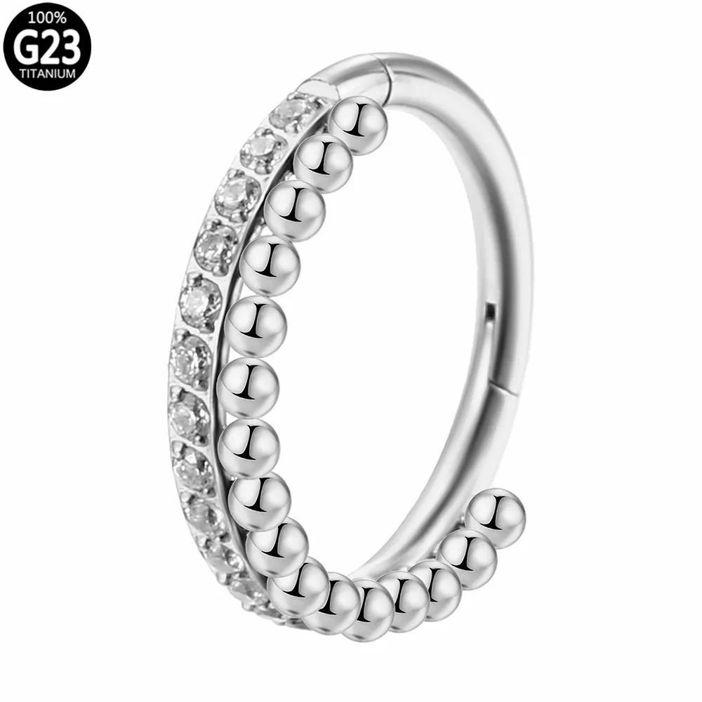

G23 titanium inlaid nose ring 16G 6/8/10/12mm cross-border best-selling anti-allergy Exquisite and fashionable
