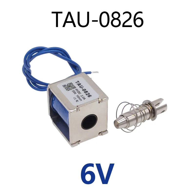 TAU-0826B 20N Lineaire Elektrische Magneet Frame Solenoid Elektromagneet Pull Push Slag 10Mm Dc 6V 12V 24V 0826
