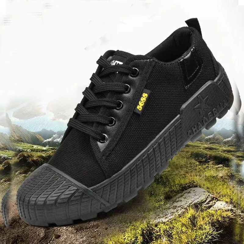 Anti slip canvas protective shoes New breathable Wear-resistant andfor outdoor construction sites
