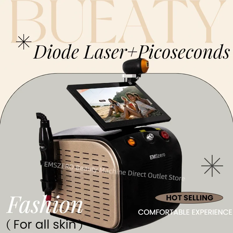 

High Quality 2 In 1 diode laser hair removal And Pico 755+808+1064 suitable for all skin and hair types machine