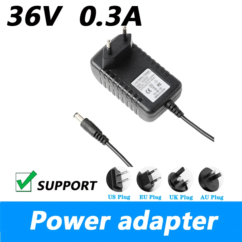 220V To DC 36V 0.3A Power Cord Adapter 36V 300mA Massager Speaker Radio Battery Charger Transformer DC 5.5*2.1mm