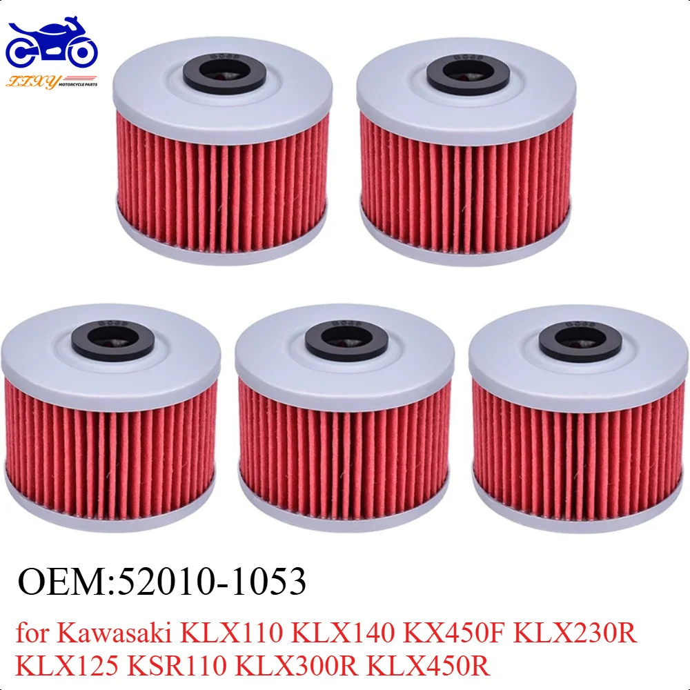 5pcs Oil Filter 52010-1053 for Kawasaki KLX110 KLX140 KX450F KLX230R KLX125 KSR110 KLX300R KLX450R