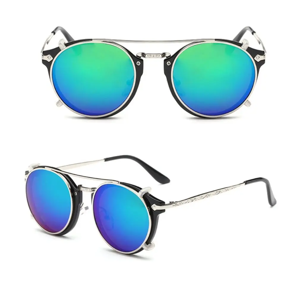 Retro Double Layer Steampunk Flip-Up Sunglasses Two Usage Black Shades Glasses Punk Eyeglasses Flip Cover Outdoor Sunglasses - view 2