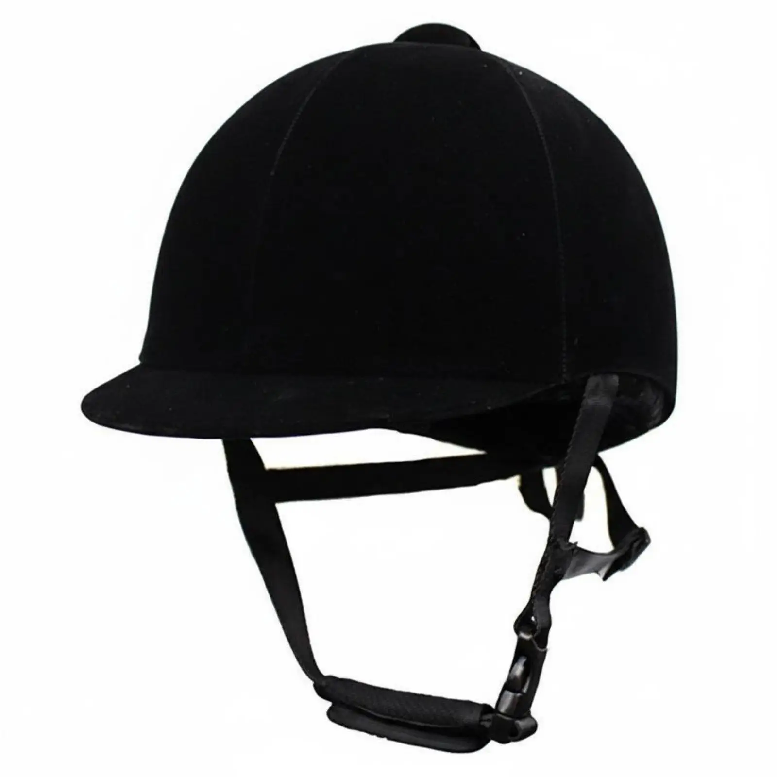 Unisex Velvet Horse Riding Helmet with Vent Holes Adjustable Strap Equestrian Headgear for Men Women Safety Protection