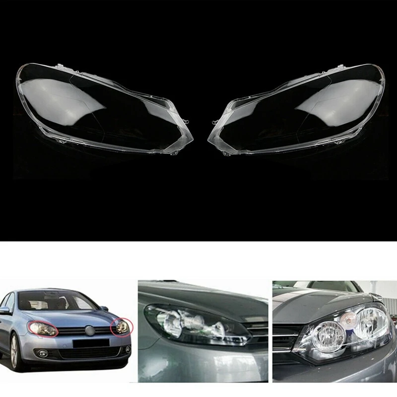 Clear Light Cover Headlight Cover Headlight Lens Cover Dust Cover Auto For VW Golf 6 MK6 GTI R 2010-2014