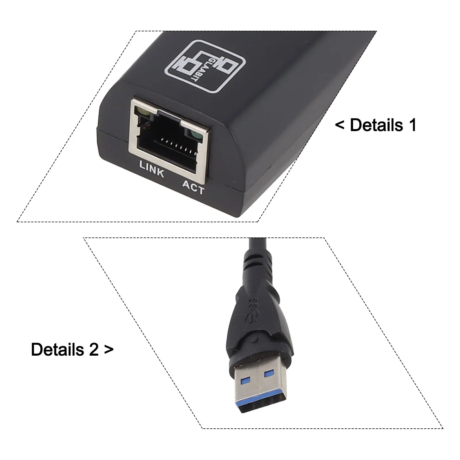 High-Speed 3.0 USB HUB Ethernet Adapter Plastic Network Card For Seamless Network Connection Fast Charge For Laptop Computer