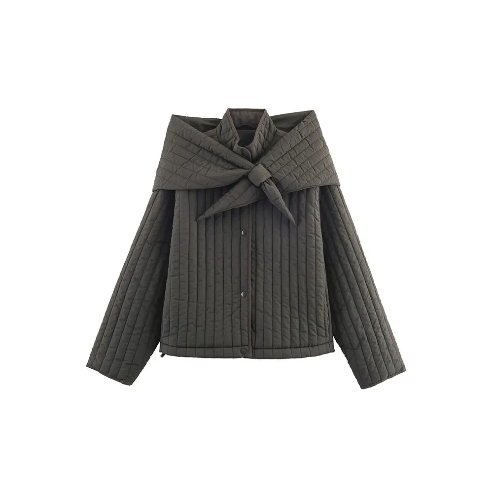 

Осенняя новая женская одежда, съемный шарф, хлопковая куртка, куртка