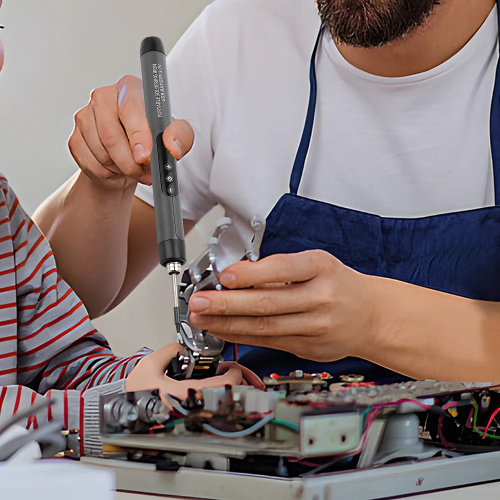 Elektrischer lötkolben kit einstellbare temperatur 300-450 ℃ smart schweiß löt station tragbares reparatur werkzeug usb wiederauf ladbar