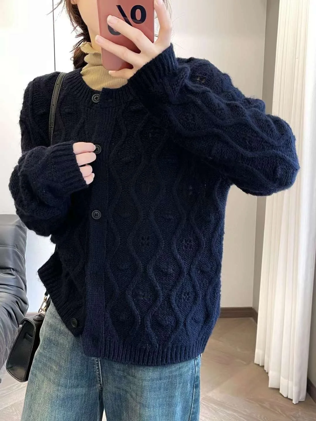 

Soft Lazy Women's Knitted Long Sve Cardigan Spring Autumn Open Front Sweater Coat Warmth Comfortable Commute Loose Fit rou...