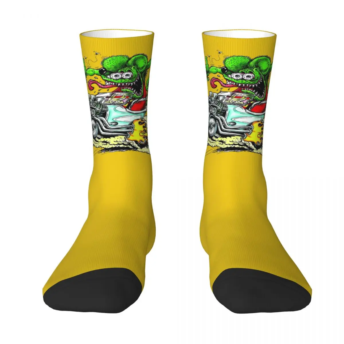 Chaussettes unisexes impression 3D RNCan, chaussettes de cyclisme Harajuku Tales of the Rat Fink 4 Intéressant Four Seasons