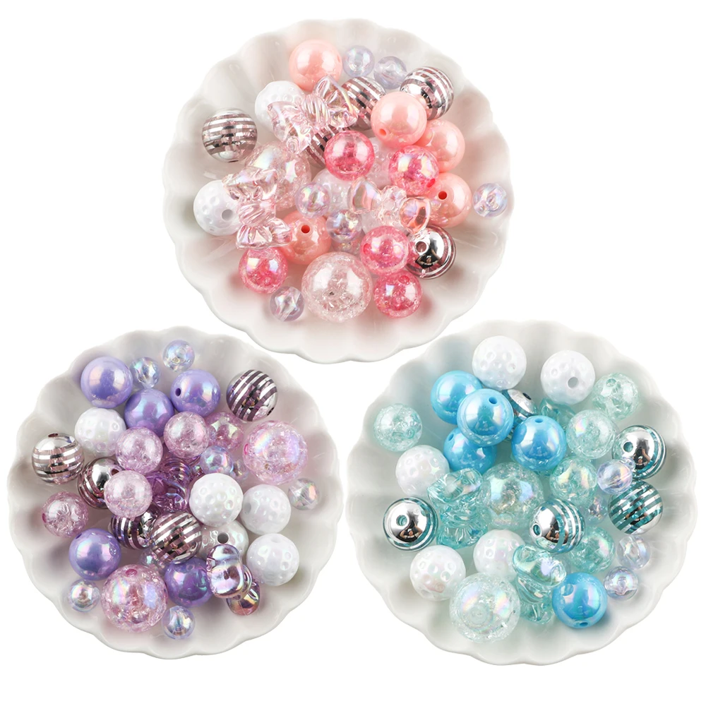 

35Pcs/Bag New Acrylic Beads Loose Bead For Jewelry Making DIY Keychain Pen Bracelet Necklace Handmade Accessories