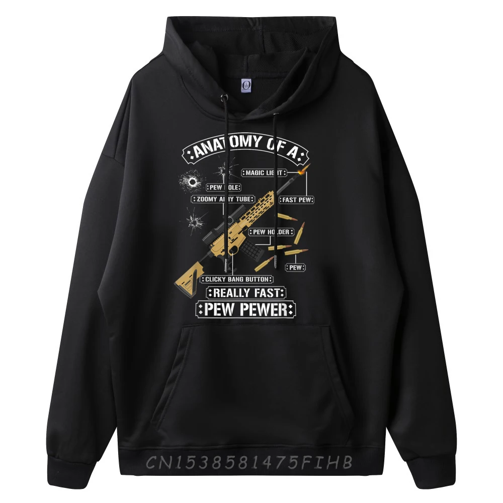 Retro Sarcastic Anatomy Of A Rifle Outdoor Long Sleeve Hoodies Mother Day Round Collar Hoodies For Men Hoodies Printed