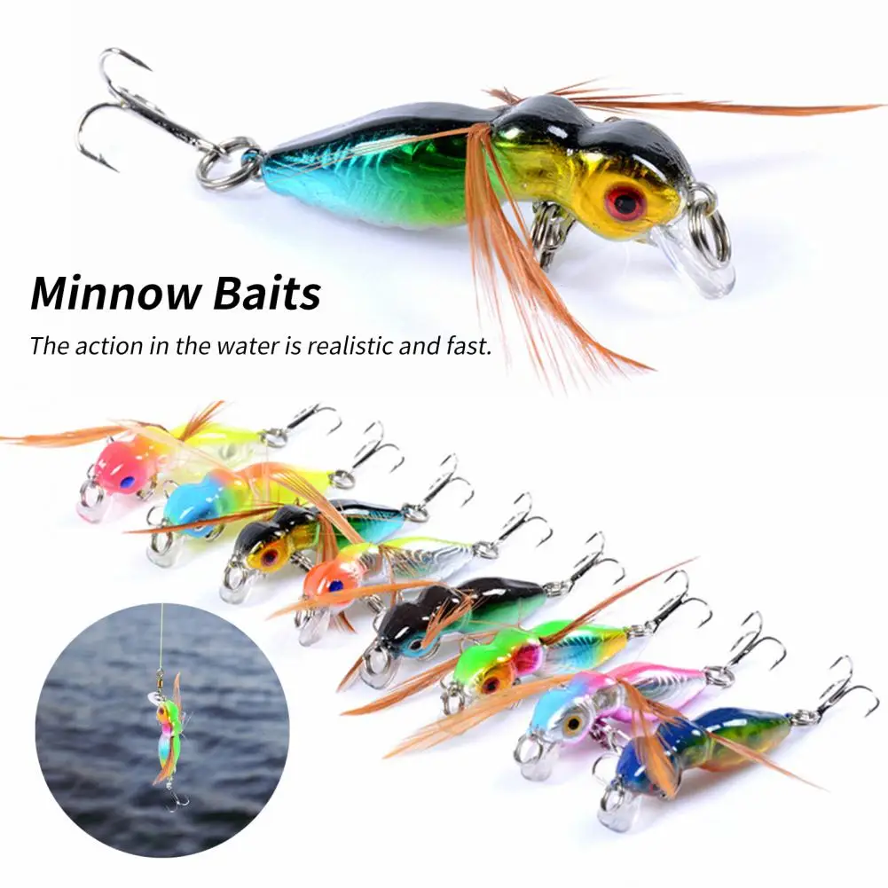 4.5cm/3.4g ABS Hard Bait Vivid Shark Hook Anti Deformation Minnow Baits Fishing Supplies Good Toughness Fishing Bait