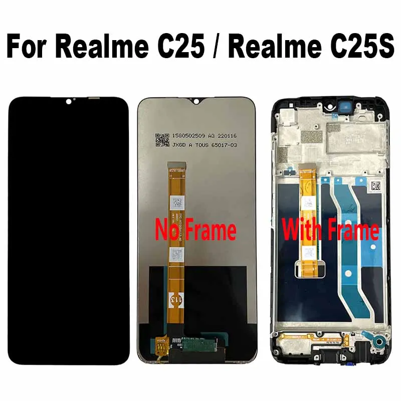 For Realme C25 RMX3191 RMX3195 LCD Display Touch Screen Digitizer Assembly For Realme C25s