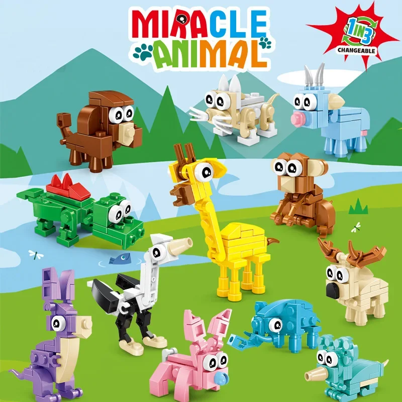 

12pcs Interesting And Fun Mini Simulation Animal Series Building Blocks Bricks Toys Christmas Gifts