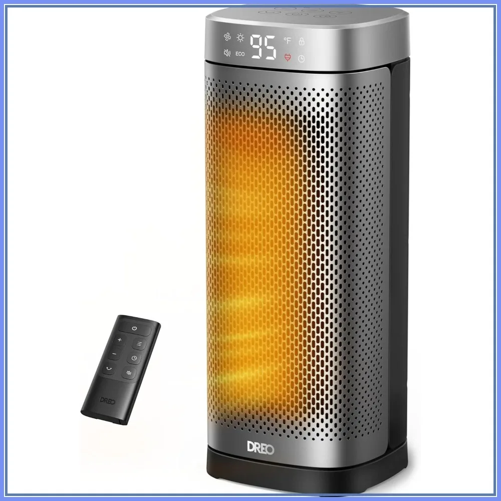 

Fast Heating Space Heater for Indoor Use, Portable with Remote, 70° Oscillation, 12H Timer, Overheat Protection, 1500W