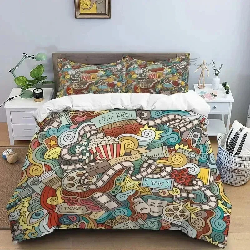 

Luxury New 3D Print Movie Film Clap Board Patterns Bedding Set,Duvet Cover Bed Set Quilt Cover Pillowcase,King Queen Bedding Set