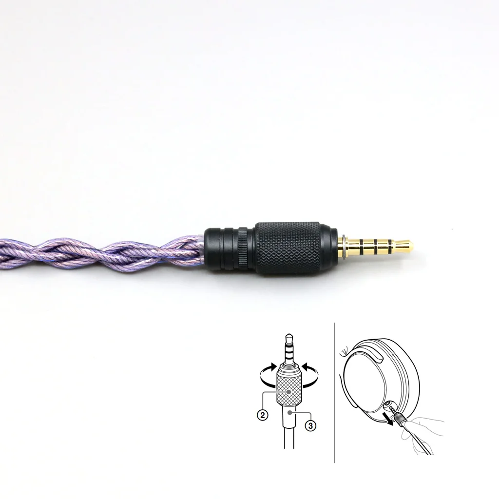 Typ2 1,8mm 140-adriges Litz 7N OCC Kopfhörerkabel für Sony MDR-M1 MDR-MV1 MDR-M1ST Kopfhörer LN009064 – Detail 6