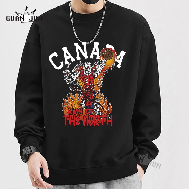 

Basketball Skull Graphic Sweatshirts Cotton Men's Long Sleeve Hooded Autumn Men Clothes Aesthetic Streetwear Hip Hop Tops