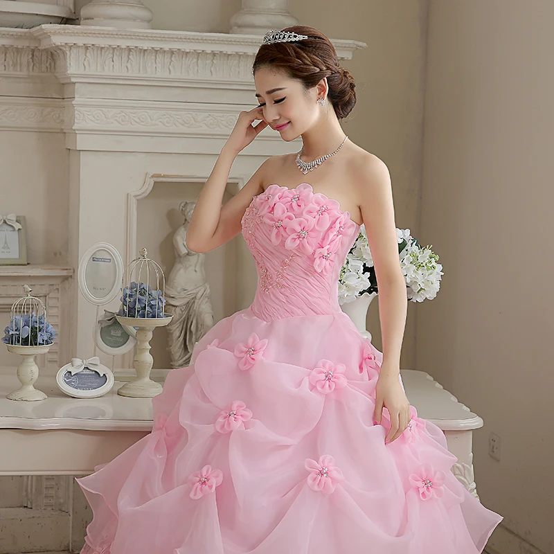 Ruthshen Baljurk Zoete Roze Vestidos De 15 Bloemen Goedkope Quinceanera Jurken Sweet 16 Debutante Jurken 2023 Robe De Bal