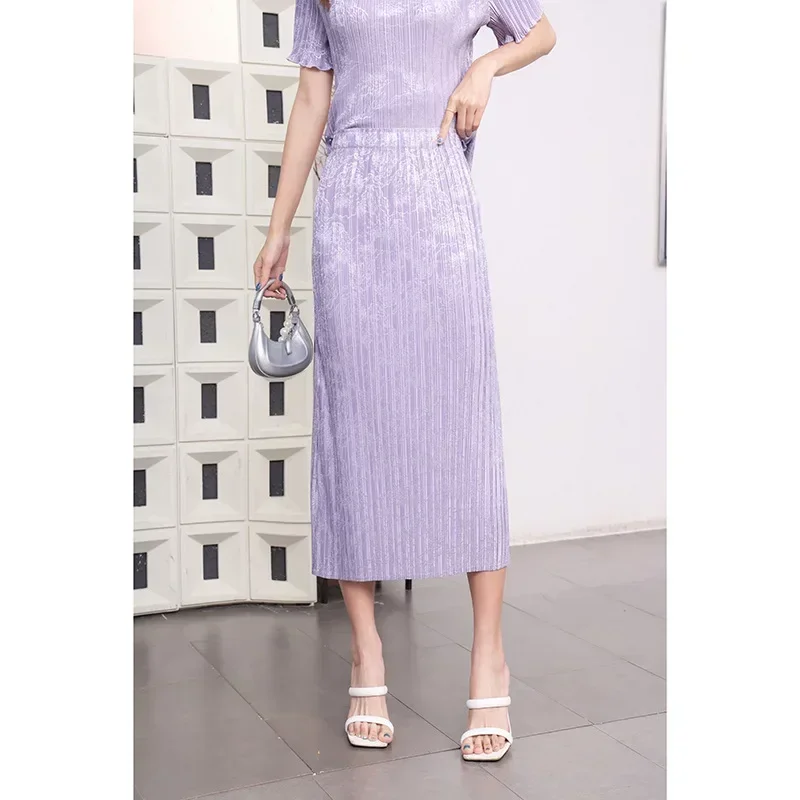 Alsey Geplooide High-End Temperament Rok Dames Niche Design Slanke Hoge Taille Lange Rok 2024 Nieuwe Stijl