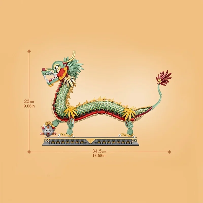 Chinese Dragon Mascot Mini Building Blocks