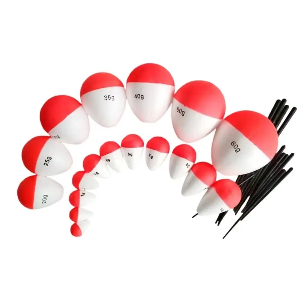 10Pcs/Set Portable 3/5/10/20g Fishing Float Fishing Tackle EVA Foam Floats Ball High Quality Red White Fishing Floats Beads