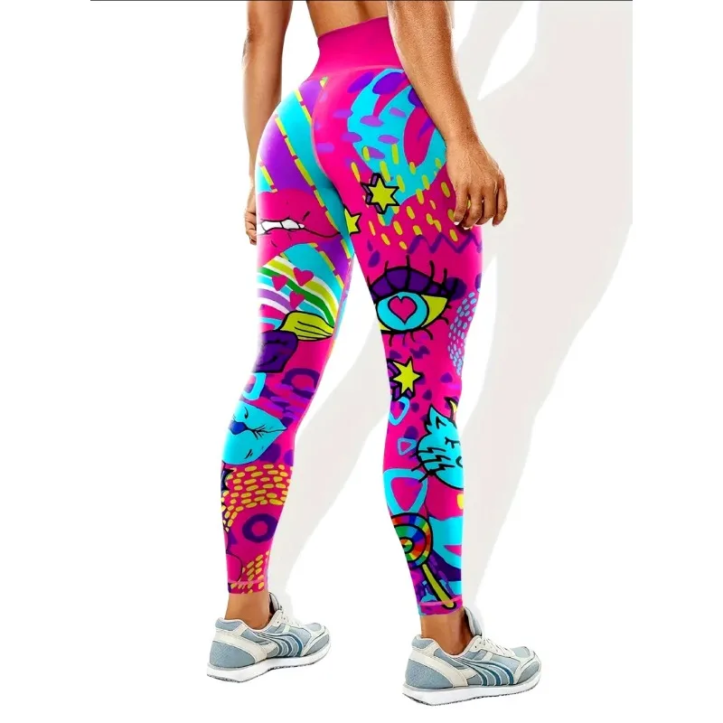 New Seamless High Waist Nude Feeling Women\'s Yoga Pants Printed Tights Outdoor Sports Running Fitness Leggings Gym Clothes