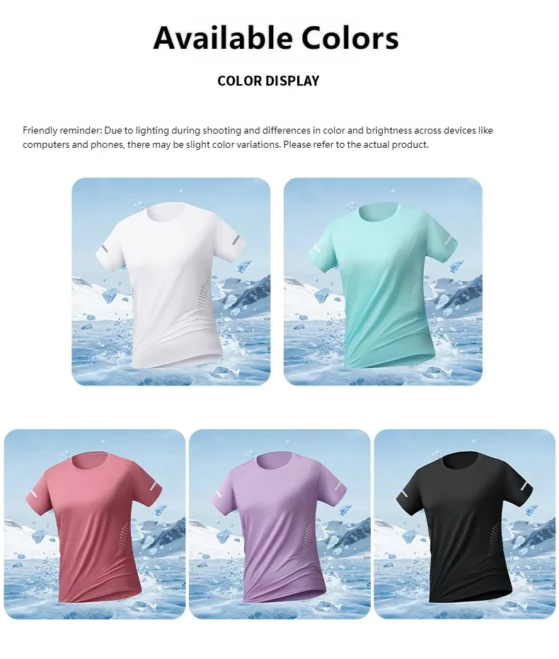 CHRLCK US/EU-Größe Damen Mesh Kurzarm Streetwear Jogging Fitness Einfarbiges Atmungsaktives T-Shirt Damen Reflektierender Streifen T-Shirt – Detail 7