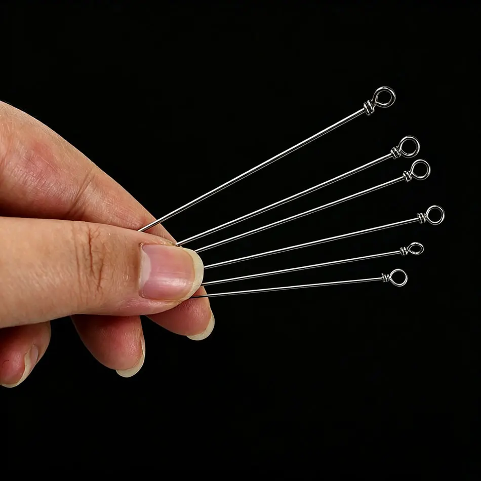 90 Stück Spinnerbait-Schaftdrähte, DIY-Spinnerköder-Bastelzubehör, Spinnerbait-Drahtarm für Barsch-, Forellen-, Süßwasser- und Salzwasserfischen – Detail 4