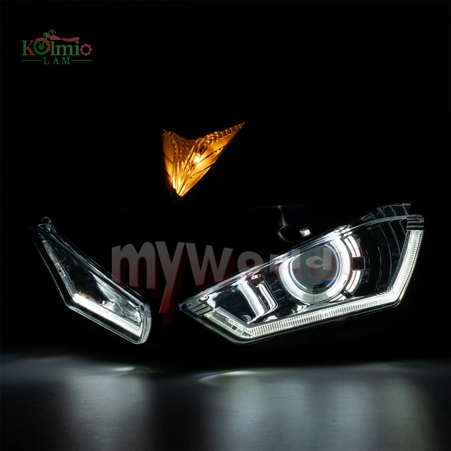 Fit For YAMAHA YZF R25 R3 2013 - 2018 Motorcycle Headlamp With Angel Devil Eyes HID Projector Headlight YZFR3 YZFR25 2014 2015