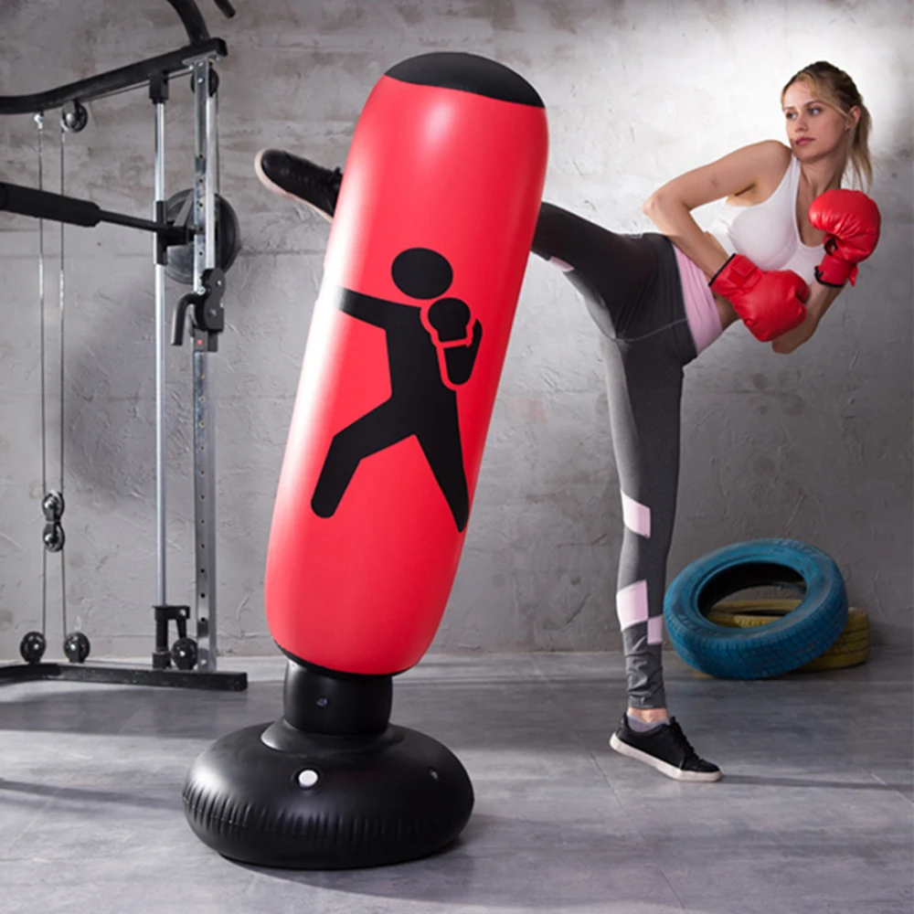 Inflatable Fitness Boxing Punching Bag 160cm PVC Inflatable Thickening Boxing Column Tumbler Fighting Column