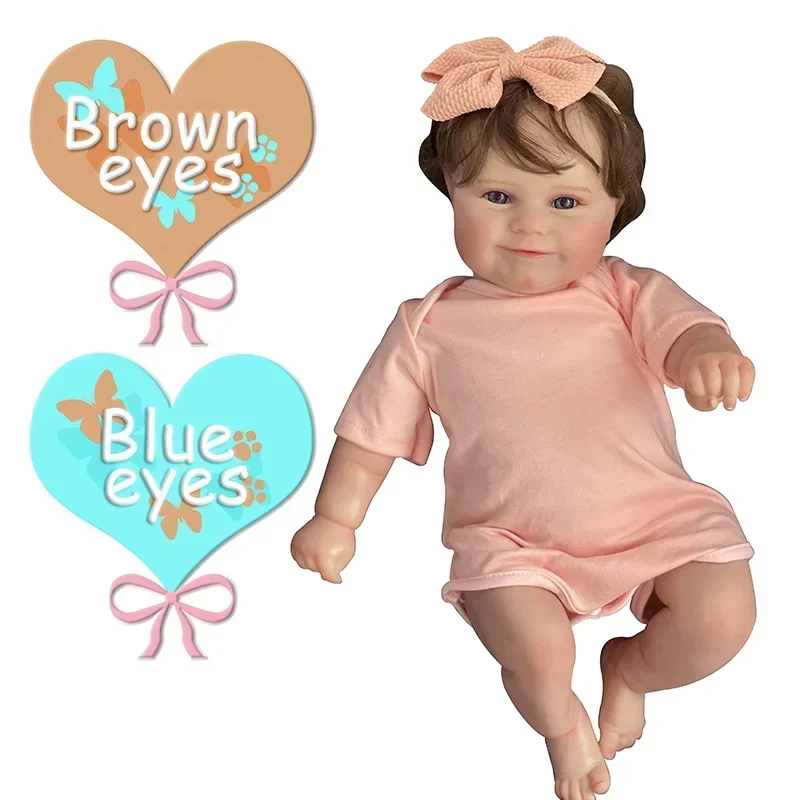 NPK 50CM Cotton Body Silicone  Reborn Maddie Doll Hand Planting Hair with Visible Veins Lifelike 3D Skin Tone