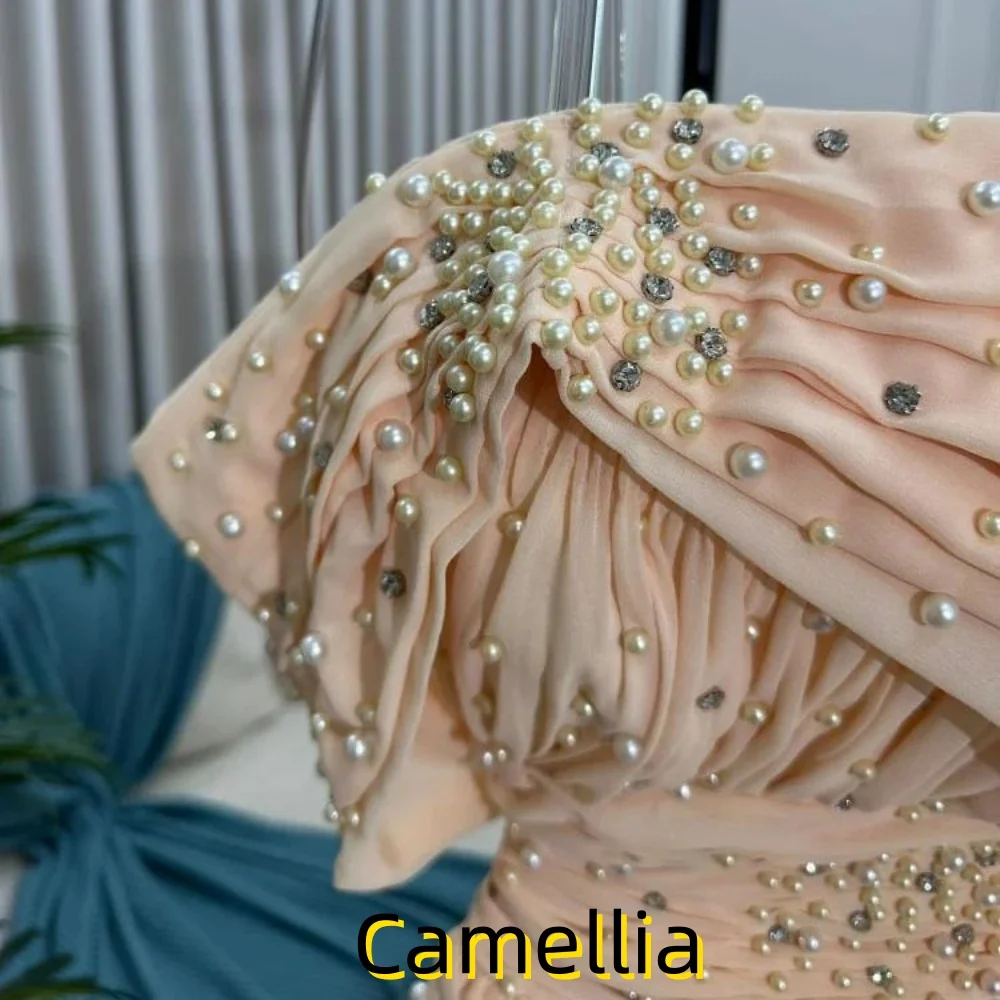 Maßgeschneidertes, exquisites Rüschen-Abendkleid, bezauberndes schulterfreies Ballkleid, sexy Partykleid mit U-Boot-Ausschnitt, فسات • •МДМДМДМДМДМ