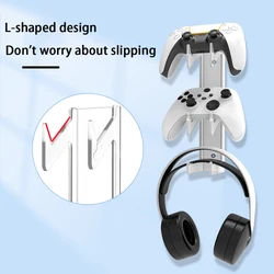 Game Controller Holder Headset Stand Universal Dual Controller Holder Headset and Controller Wall-Mounted Holder Acrylic Holder